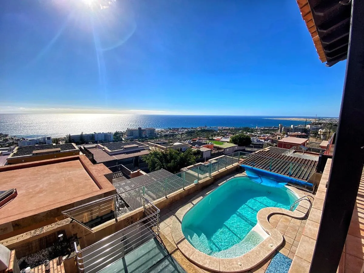 Luxury 5 Star Villa Violetta With Amazing Sea View, Jacuzzi And Heated Pool San Agustín Spanyolország