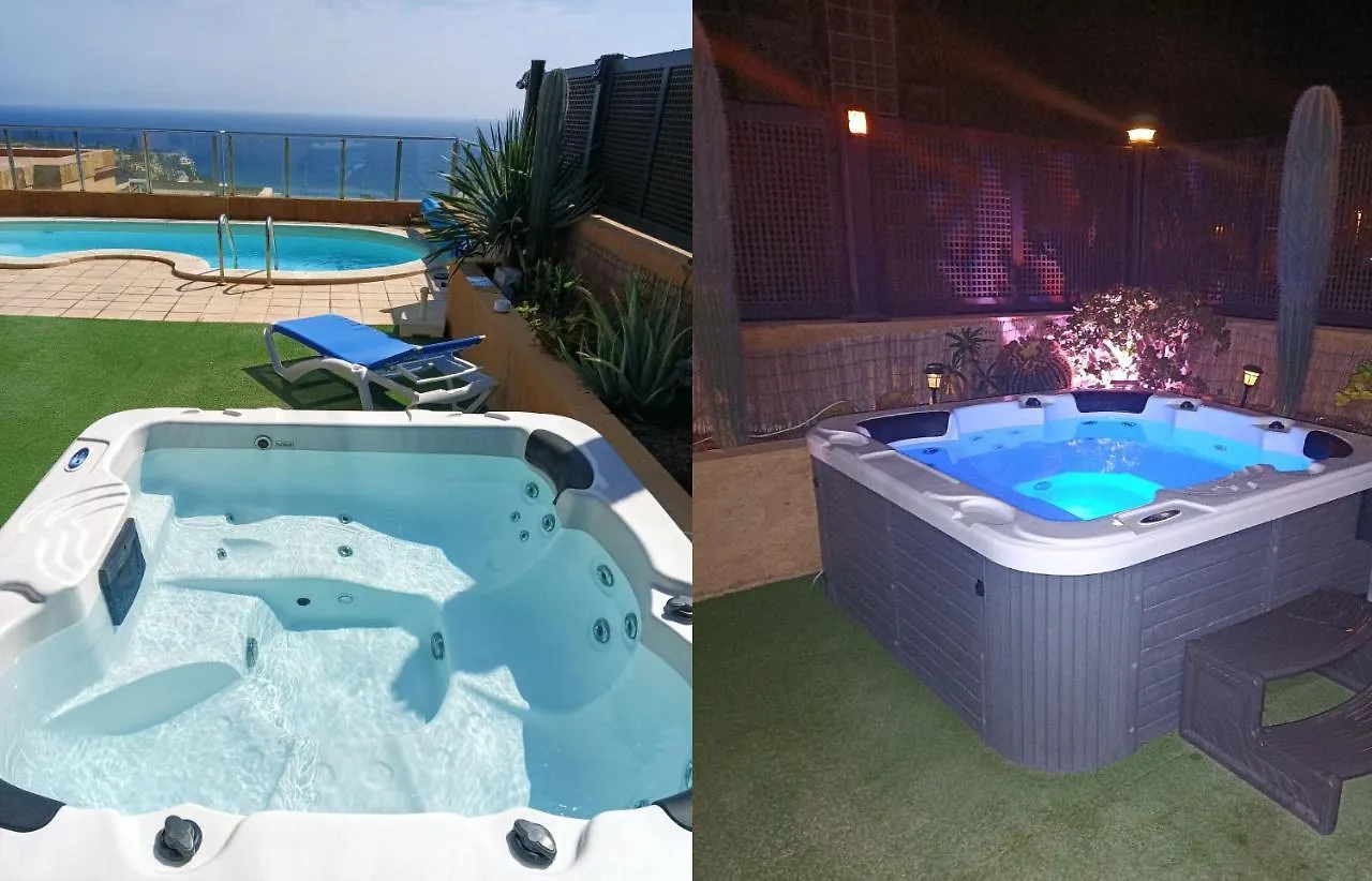 Luxury 5 Star Villa Violetta With Amazing Sea View, Jacuzzi And Heated Pool San Agustín
