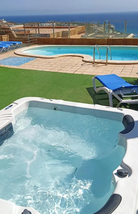 Luxury 5 Star Villa Violetta With Amazing Sea View, Jacuzzi And Heated Pool San Agustín Spanyolország
